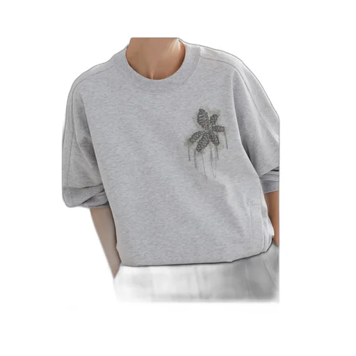 Bead-Embellished Stretch-Cotton Sweatshirt