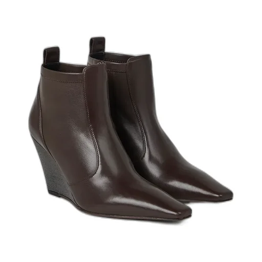 Monili Wedge Leather Ankle Boots