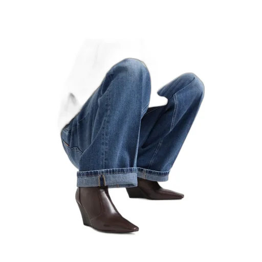 Monili Wedge Leather Ankle Boots