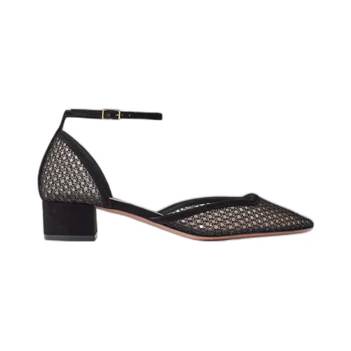 Asha 35 Suede-Trimmed Mesh Pumps