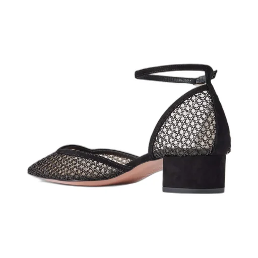 Asha 35 Suede-Trimmed Mesh Pumps