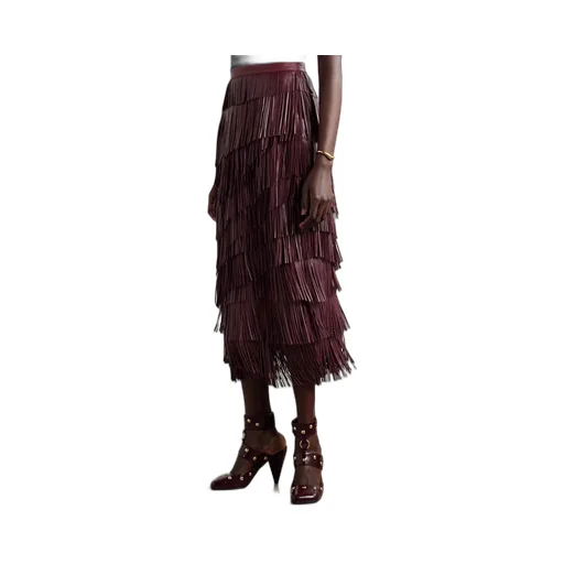 Layered Fringe Mid-Length Full Skirt