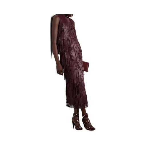 Layered Fringe Mid-Length Full Skirt