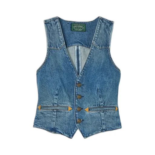 Embroidered Denim Vest