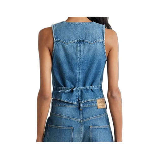 Embroidered Denim Vest
