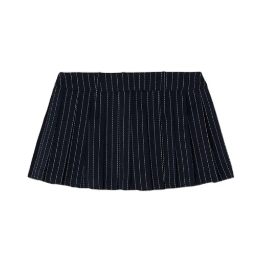 Blake Pleated Pinstriped Twill Mini Skirt