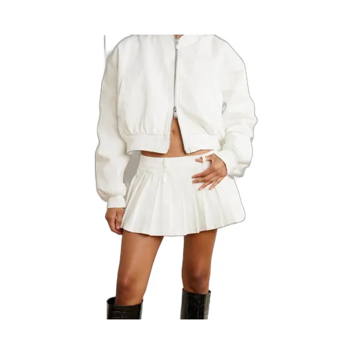 Blake Pleated Denim Mini Skirt