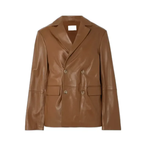 Net Sustain Davao Double-Breasted Leather Blazer