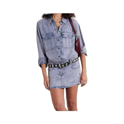 Long-Sleeved Denim Dress