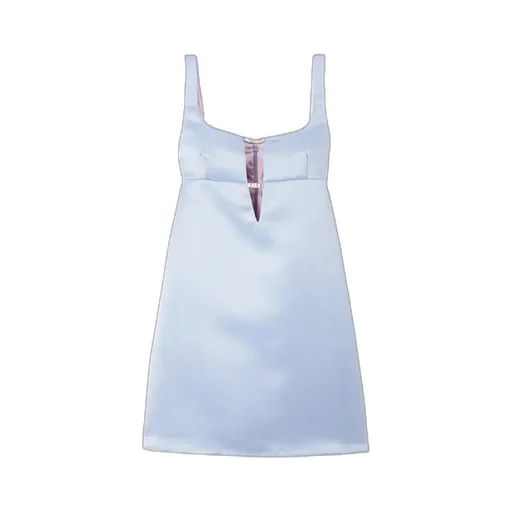 Crystal-Embellished Satin-Finish Dress