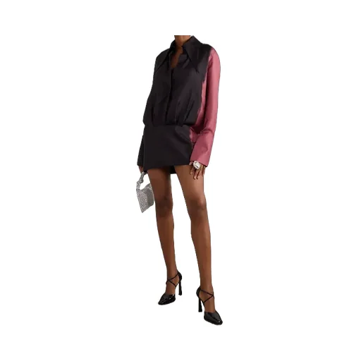 Two-Color Satin Dress