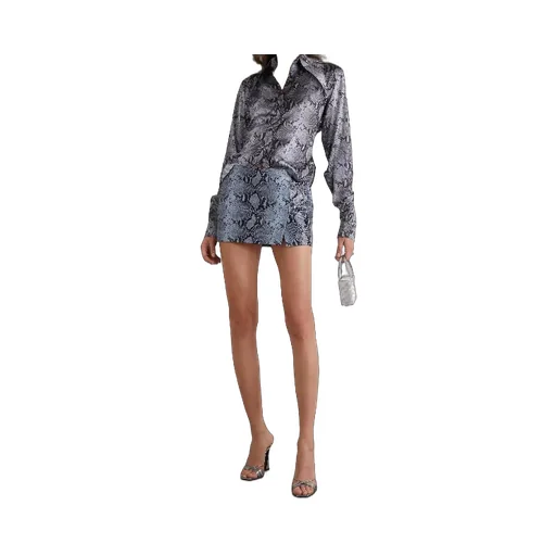 Snake-Patterned Half-Length Skirt
