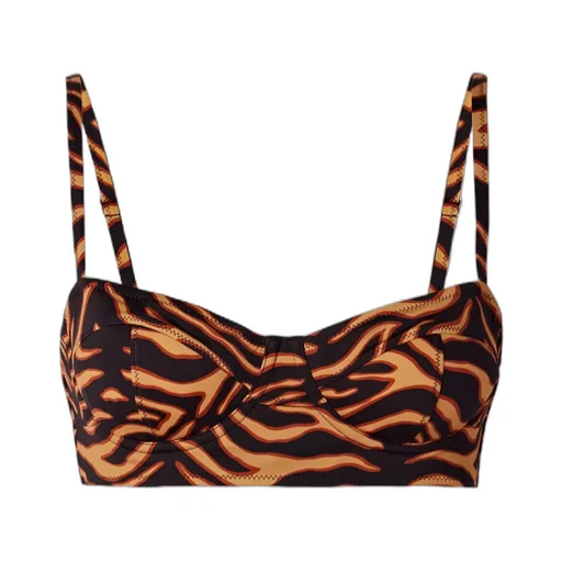 Leather-Patterned Belted Bikini Top