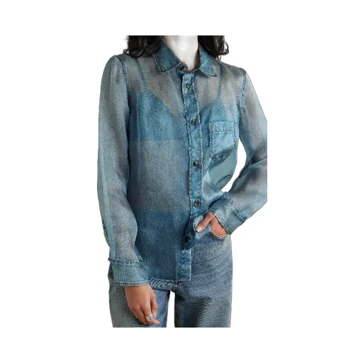 Illusion-Print Chiffon Blouse
