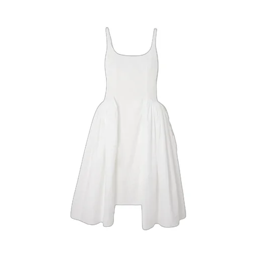 Vezile Pleated Cotton-Poplin Midi Dress