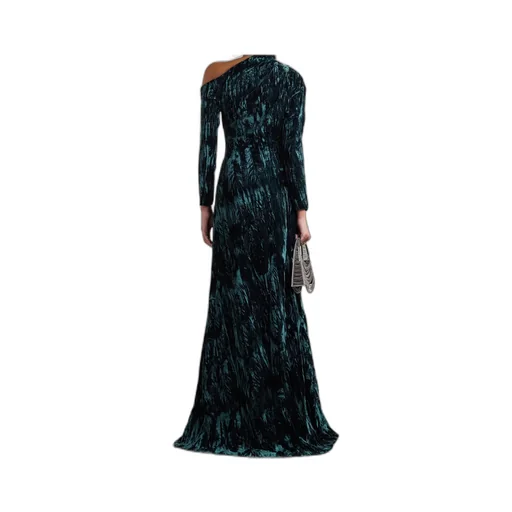 Alder One-Shoulder Crushed-Velvet Gown