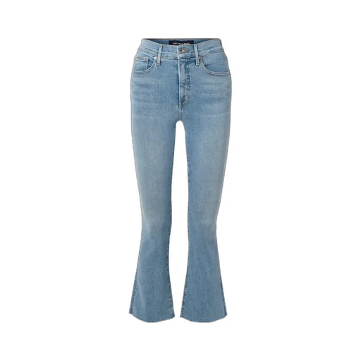 High-Waisted Flared Cropped Jeans