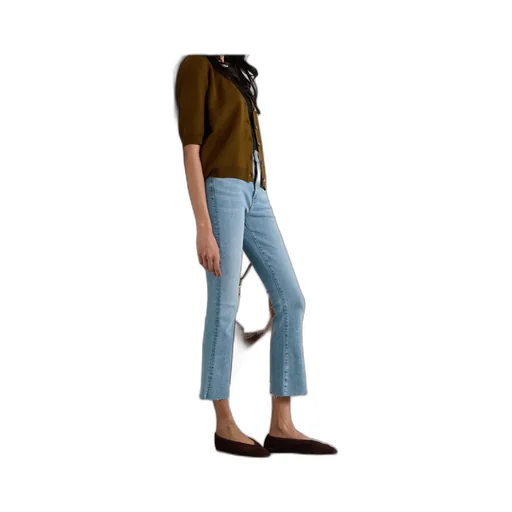 High-Waisted Flared Cropped Jeans