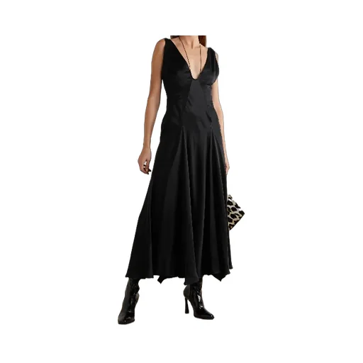 Silk Satin Mid-Length Dress