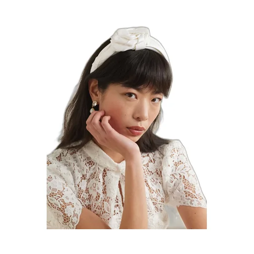 Alma AppliquÉD Duchesse-Satin Headband