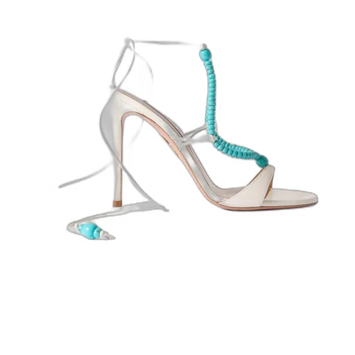 Beaded High-Heeled Sandals
