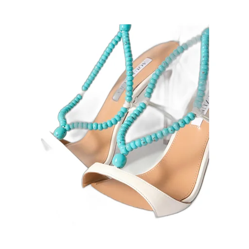 Beaded High-Heeled Sandals