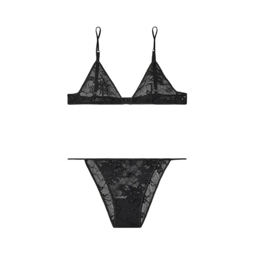 Stretch Lace Bra And Briefs Set Lingerie