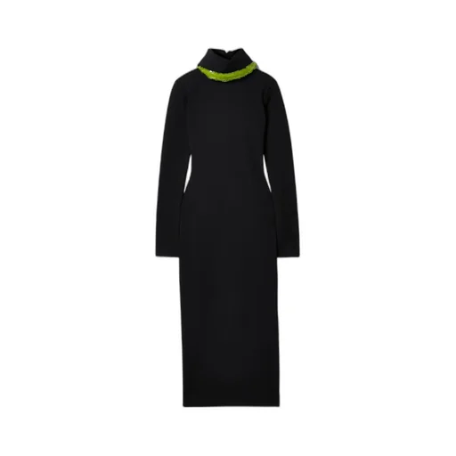 Weir Sequin-Embellished Cady Turtleneck Midi Dress