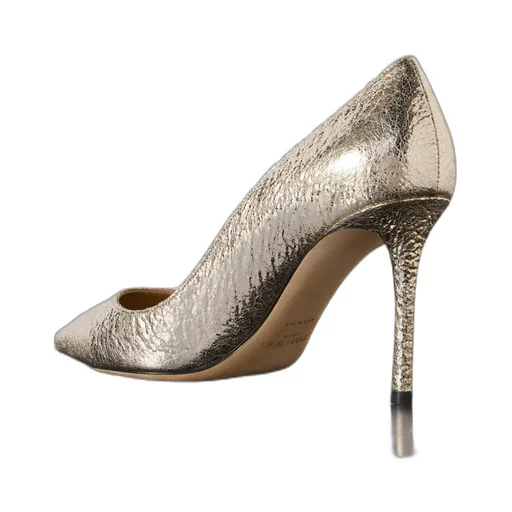 Romy Metallic Pleated High Heels