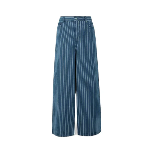 Sasha Striped Wide-Leg Jeans