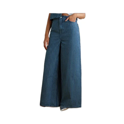 Sasha Striped Wide-Leg Jeans