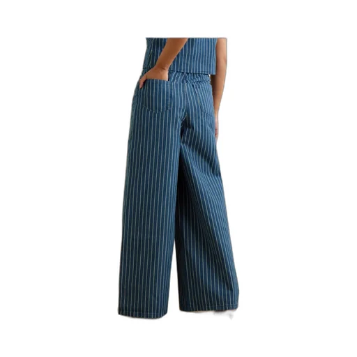Sasha Striped Wide-Leg Jeans