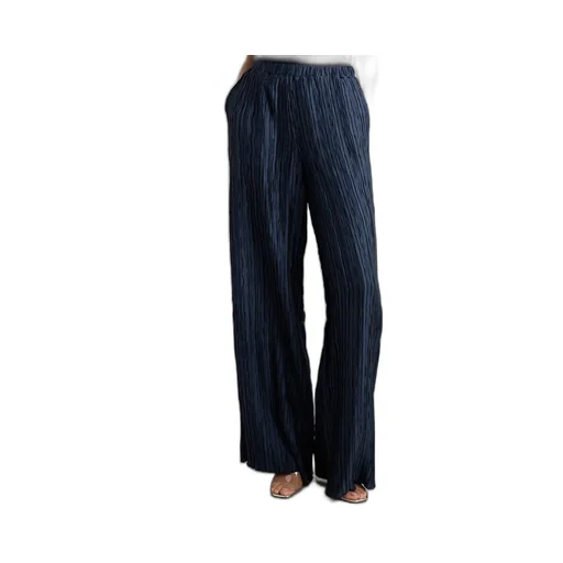 Wide-Leg Trousers With Fine Pleats