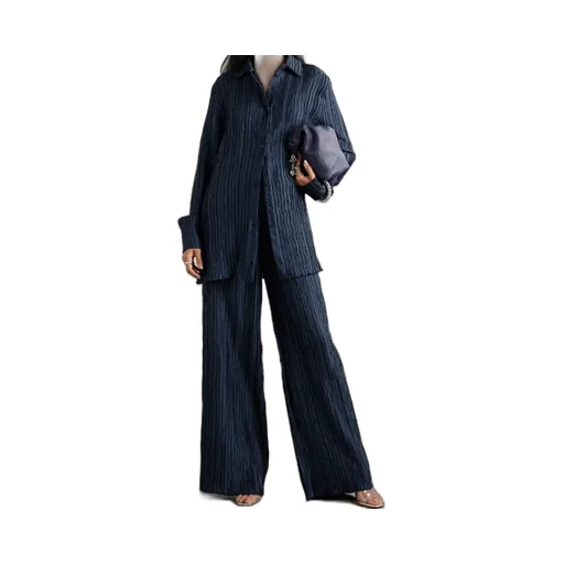 Wide-Leg Trousers With Fine Pleats