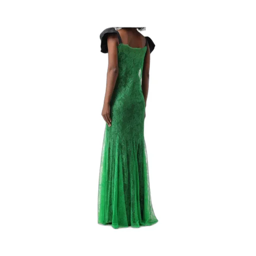 Bow-Embellished Lace Gown