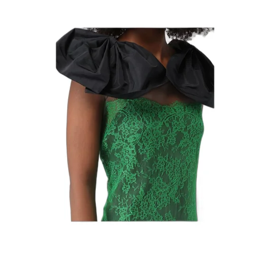 Bow-Embellished Lace Gown