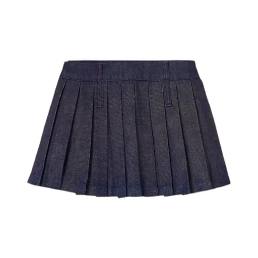 Blake Pleated Denim Mini Skirt