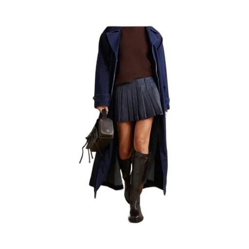Blake Pleated Denim Mini Skirt