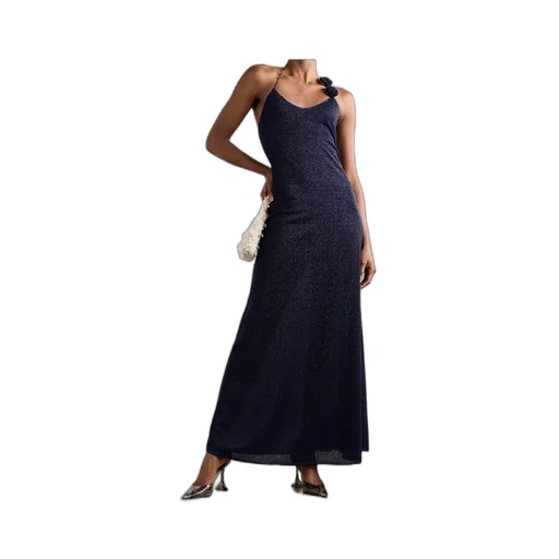 Stretch-Knit Halterneck Maxi Dress