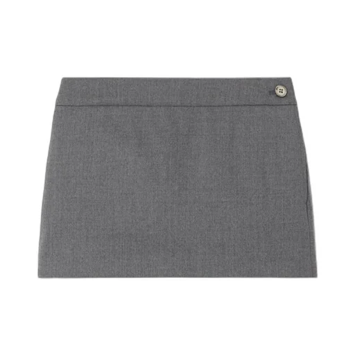 Wool-Blend Twill Mini Skirt