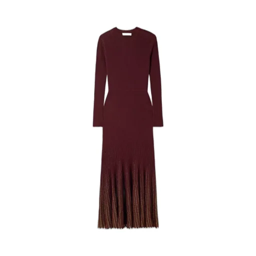 Mila Metallic Ruched Knit Mid-Length Dress