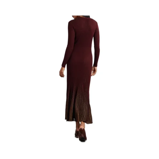 Mila Metallic Ruched Knit Mid-Length Dress