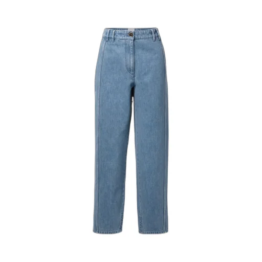 Patchwork Mid-Rise Straight Leg Jeans