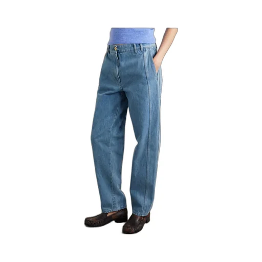 Patchwork Mid-Rise Straight Leg Jeans