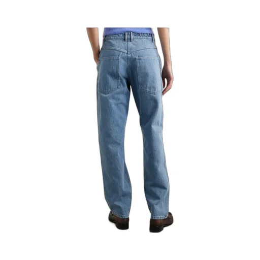 Patchwork Mid-Rise Straight Leg Jeans