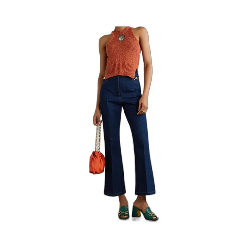 High-Waisted Straight Leg Jeans