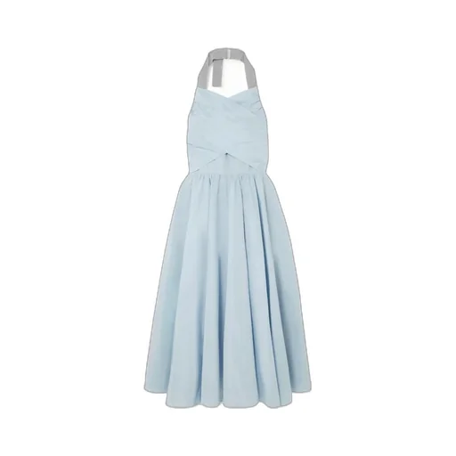 Pleated Halter Neck Midi Dress