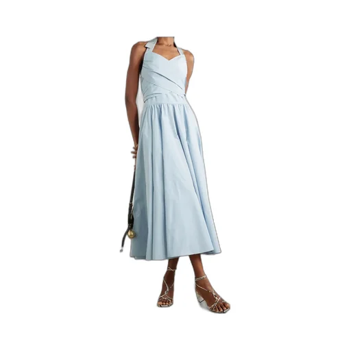 Pleated Halter Neck Midi Dress