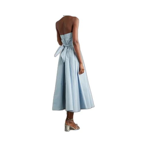 Pleated Halter Neck Midi Dress