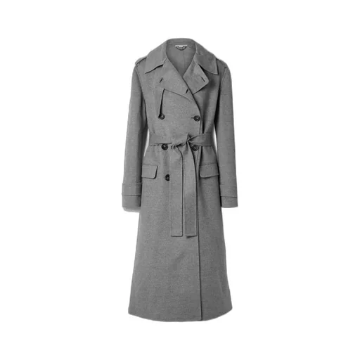 Double-Breasted Wool Trench Coat